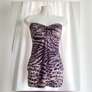 Strapless Animal Print Blouse